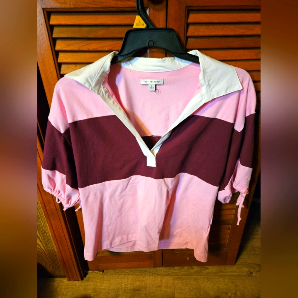 Polo pinks and white collar